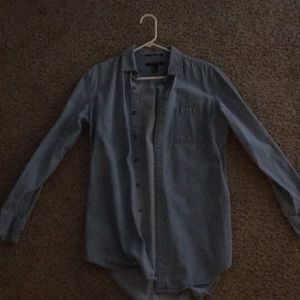 Light Denim Longline Button-Up